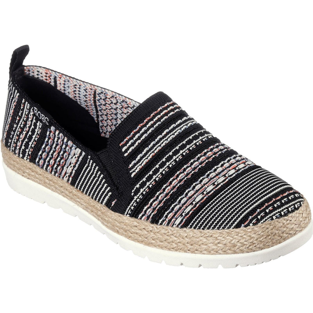 Women's Wide Fit Skechers 113982 Bobs Flexpadrille 3.0 Island Muse Espadrille Slippers