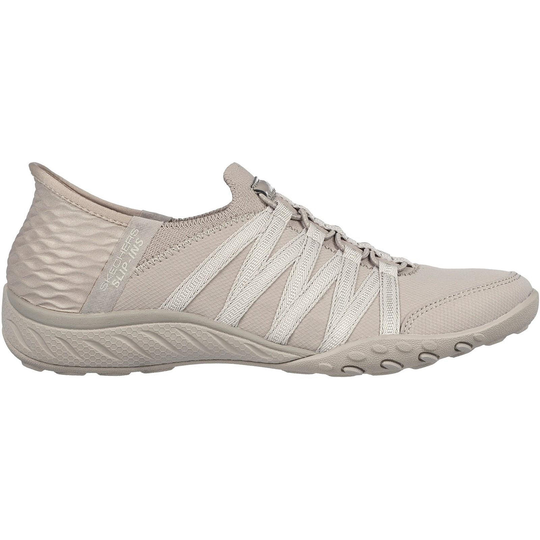 Women's Wide Fit Skechers 100593 Breathe Easy Roll Shoes in Black - Image 9