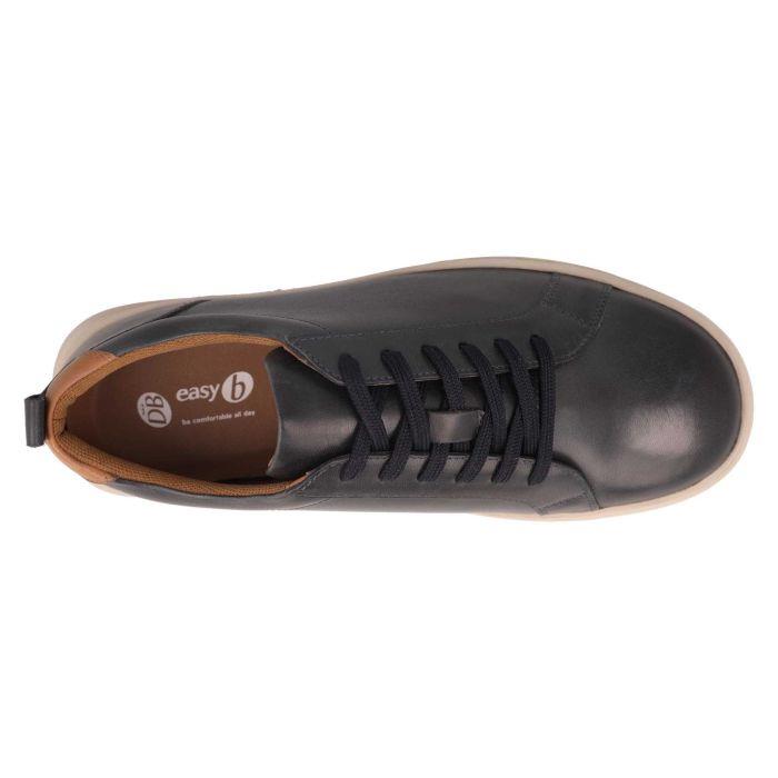 Men's Wide Fit DB Luca Shoes in Navy Leather - Image 1
