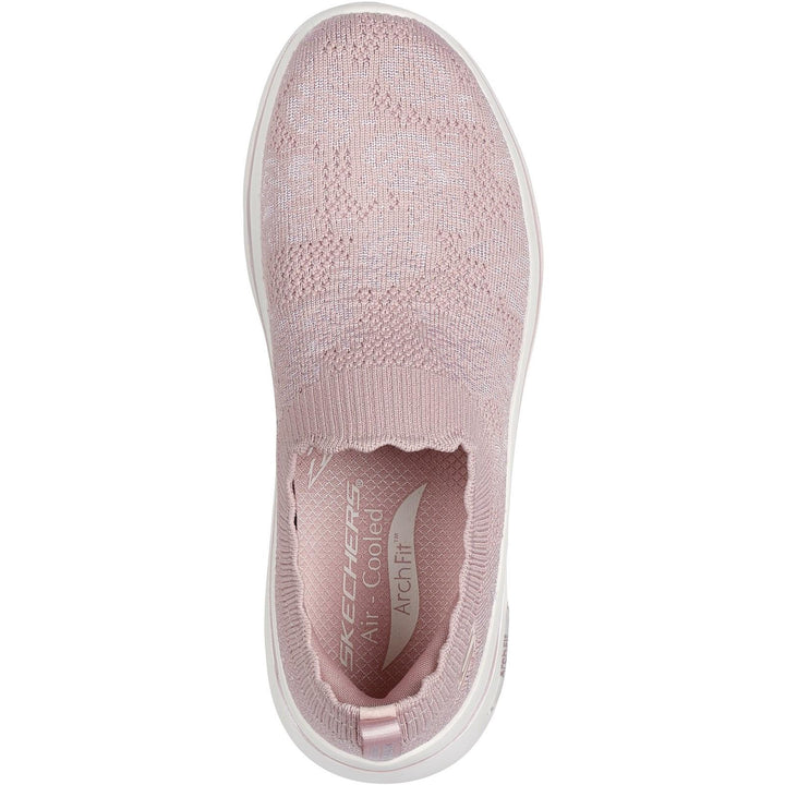 Women's Wide Fit Skechers 125329 Go Walk Arch Fit 2.0 Rosa Linda Trainers in Mauve - Image 1