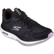 Women's Wide Fit Skechers 124933  Go Walk Workout Walker Trainers - Black/Lavender