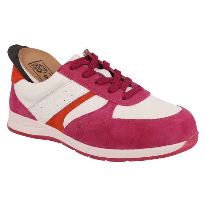 Women's Wide Fit DB Miriam Trainers in Blue Suede / White Leather - Image 1