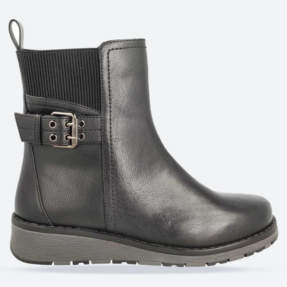 Women's Wide Fit DB Yosemite Boots in Black Synthetic - Image 1