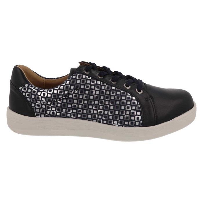 Women's Wide Fit DB Campion Shoes in Navy Leather / Textile - Image 1