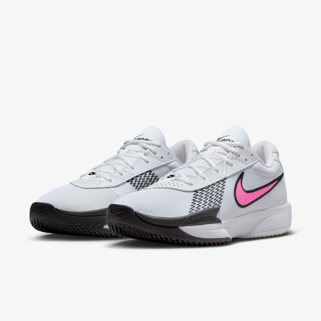 Men's Wide Fit Nike FB2599-105 G T Cut Academy Basketball Trainers in White/Black/Pink Blast - Image 6