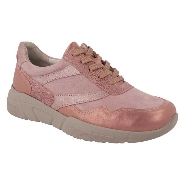 Women's Wide Fit DB Watercress Trainers in Navy Leather / Suede - Image 6
