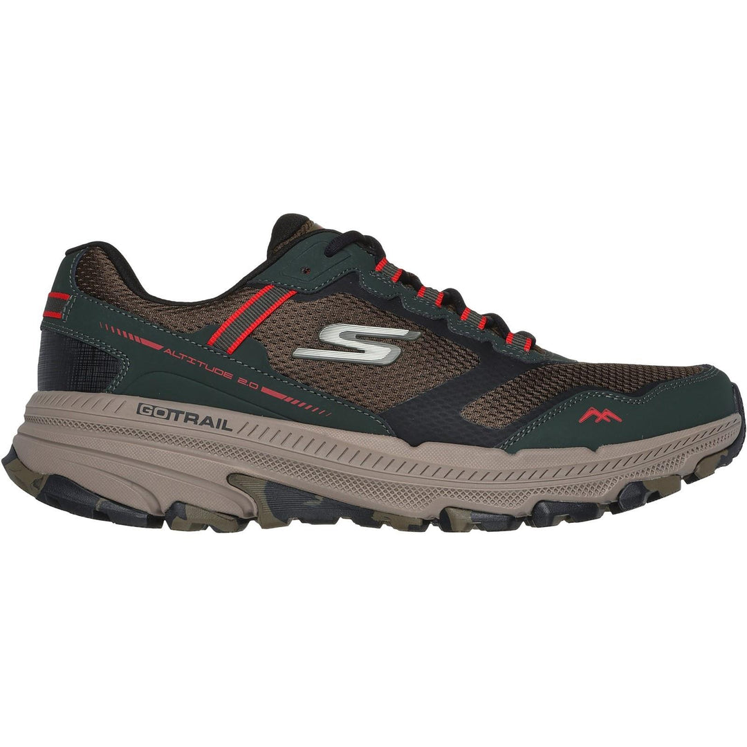 Men's Wide Fit Skechers 220754 Go Run Trail Altitude 2.0 Trainers in Olive/Black - Image 2