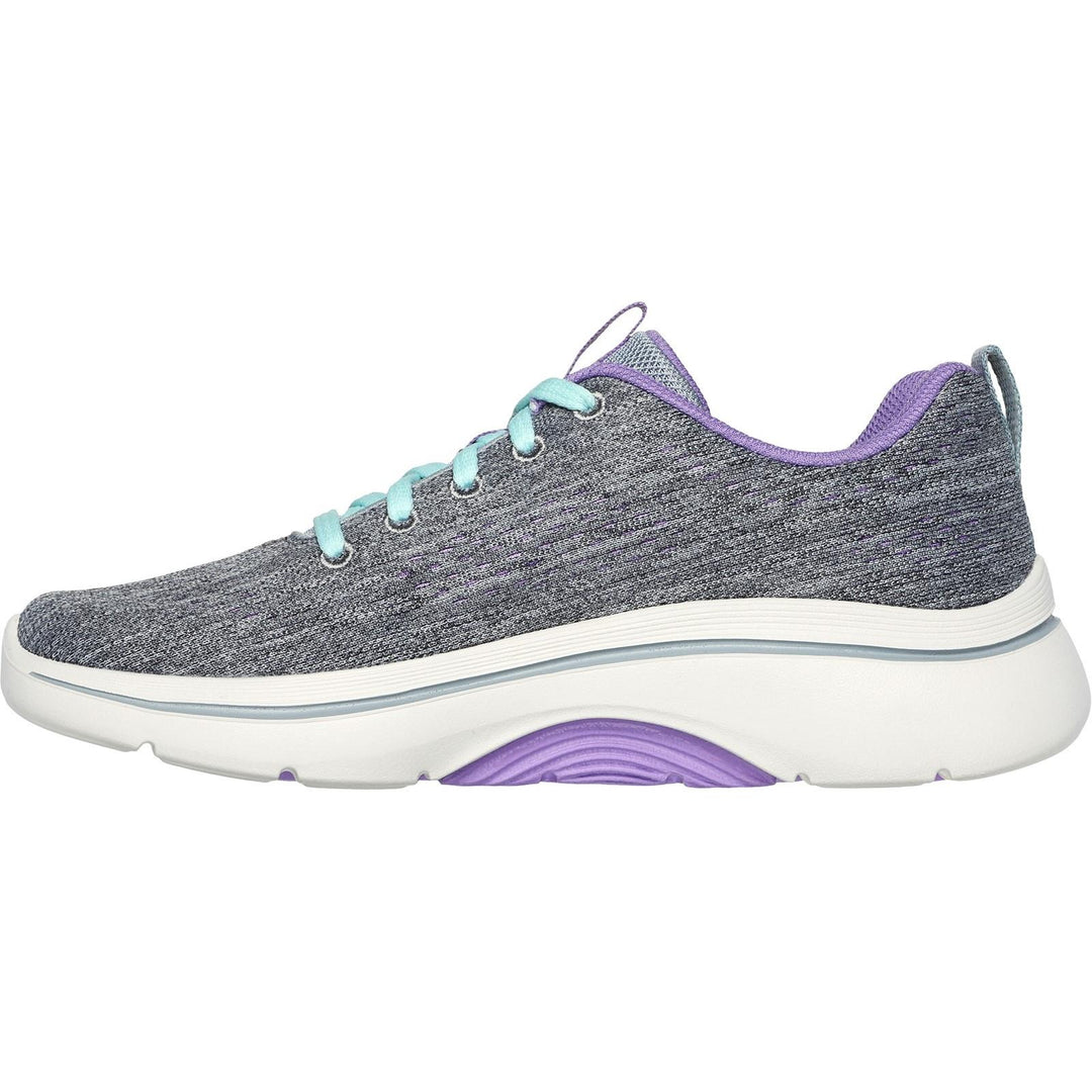 Women's Wide Fit Skechers 125311 Go Walk Arch Fit 2.0 Vivid Trainers in Grey/Lavender - Image 4