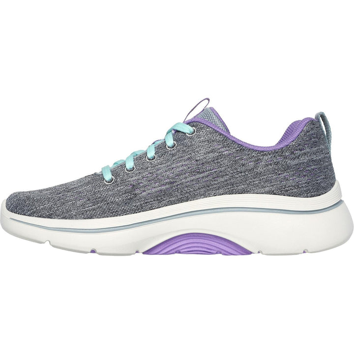Women's Wide Fit Skechers 125311 Go Walk Arch Fit 2.0 Vivid Trainers in Grey/Lavender - Image 1