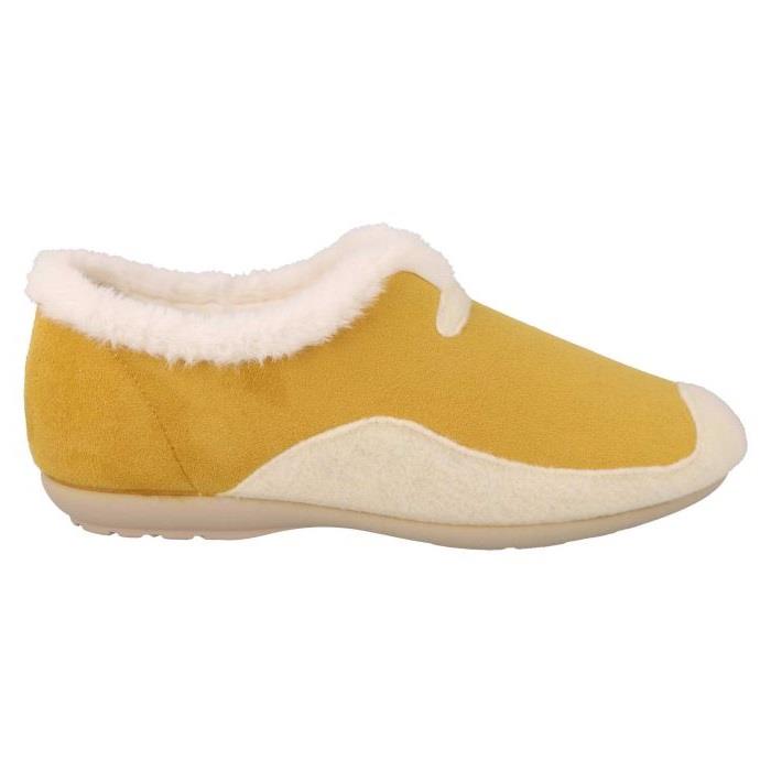 Women's Wide Fit DB Jodie Slip on Slippers in Pink Suedette / Grey Felt - Image 1