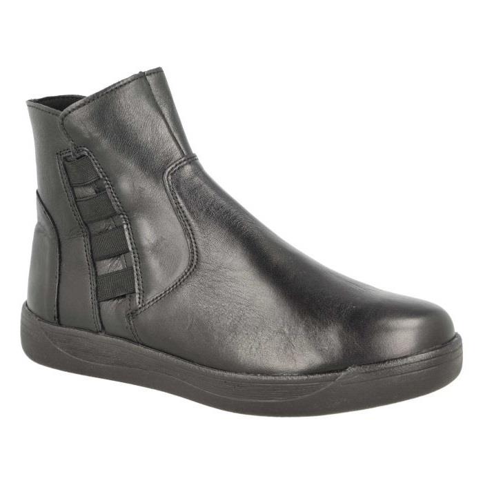 Women's Wide Fit DB Delphine Boots in Black Leather - Image 1