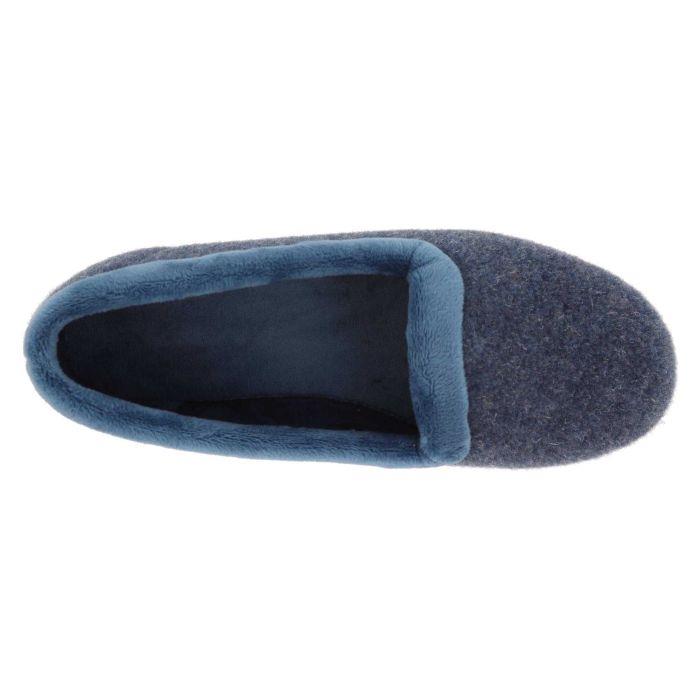 Women's Wide Fit DB Celia Slippers in Navy Felt - Image 1