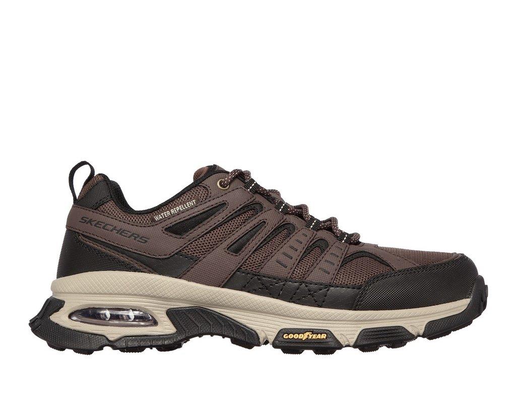 Men's Wide Fit Skechers 237214 Air Envoy Water Repellent outdoor Walking Trainers Brown/Black