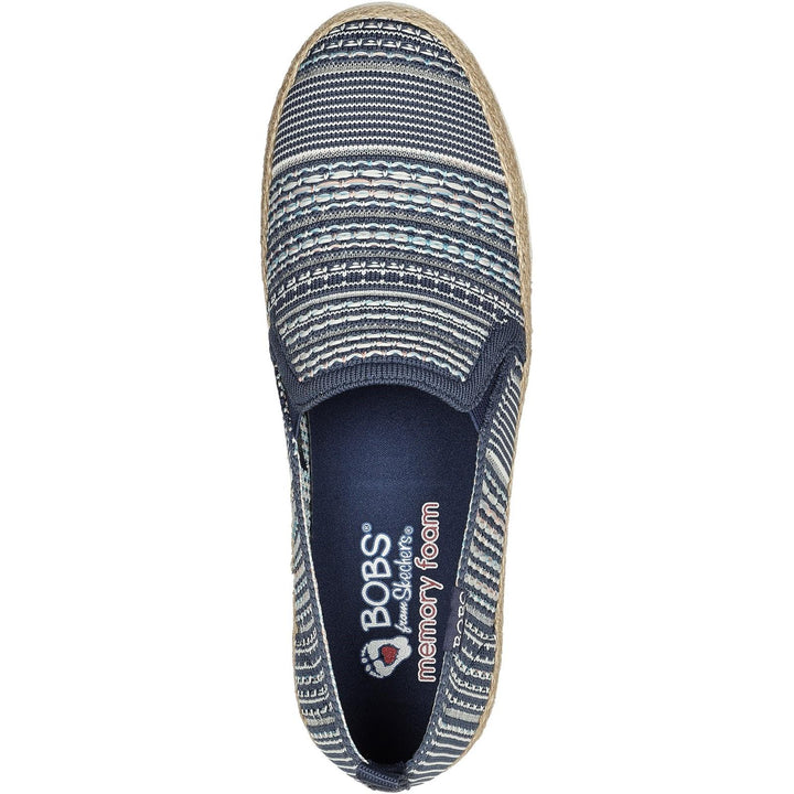 Women's Wide Fit Skechers 113982 Bobs Flexpadrille 3.0 Island Muse Espadrille Slippers
