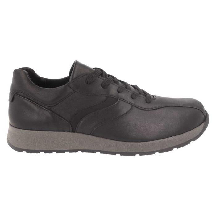 Men's Wide Fit DB Maurice Trainers in Black Leather - Image 2
