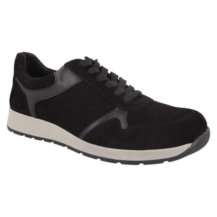 Men's Wide Fit DB Hector Trainers in Black Suede - Image 3