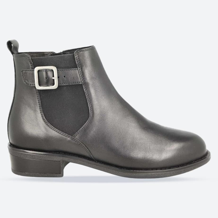Women's Wide Fit DB Esme Boots in Black Leather - Image 1
