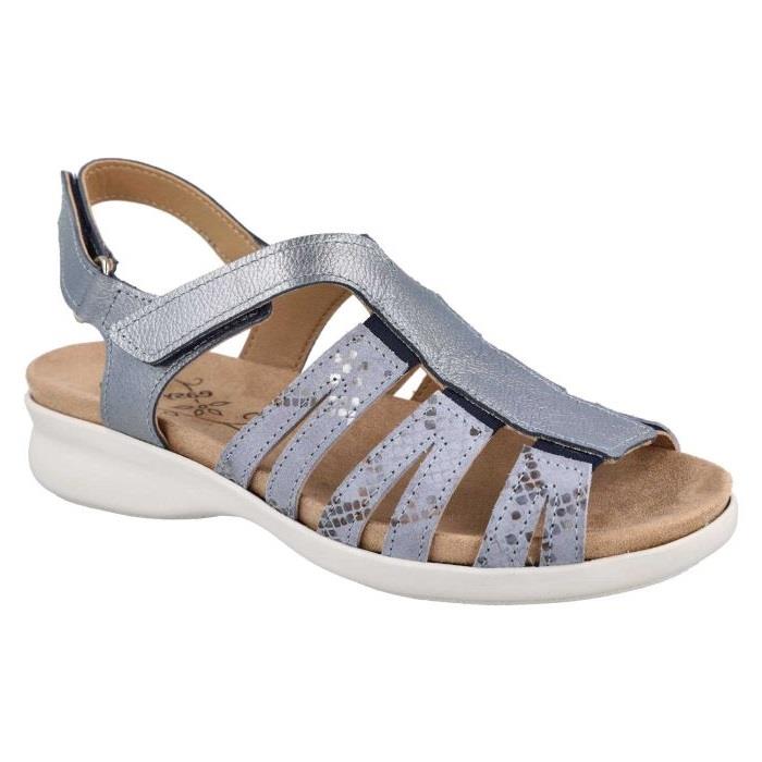 Women's Wide Fit DB Treasure Sandals in Sky Blue Leather - Image 1