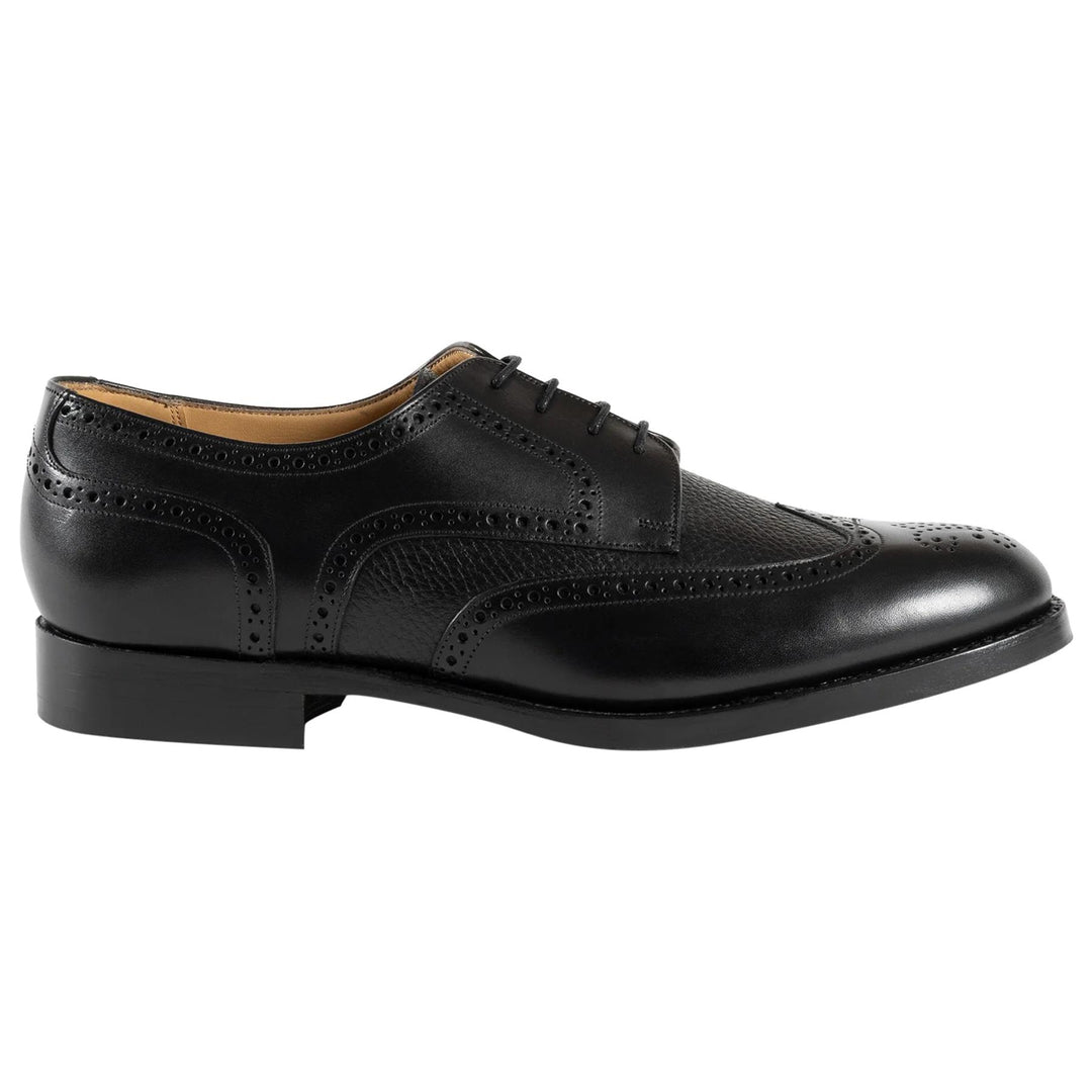 Men's Wide Fit Barker Athlone Derby Shoes in Black - Image 2