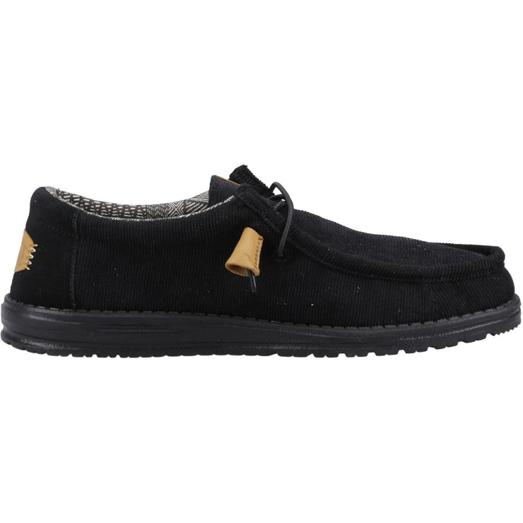 Heydude  40163 Wally Corduroy Black Extra Wide Shoes-1