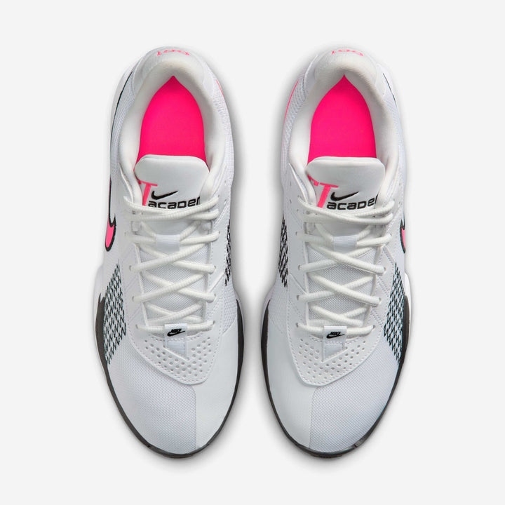 Men's Wide Fit Nike FB2599-105 G T Cut Academy Basketball Trainers in White/Black/Pink Blast - Image 1
