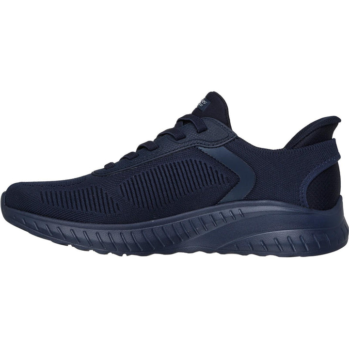 Men's Wide Fit Skechers Slip-ins 118312 Bobs Sport Squad Chaos Solid Step Trainers in Dark Grey - Image 1