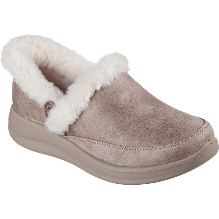 Women's Wide Fit Skechers 168114 Slip-ins Cozy Escape Slippers in Chestnut - Image 1
