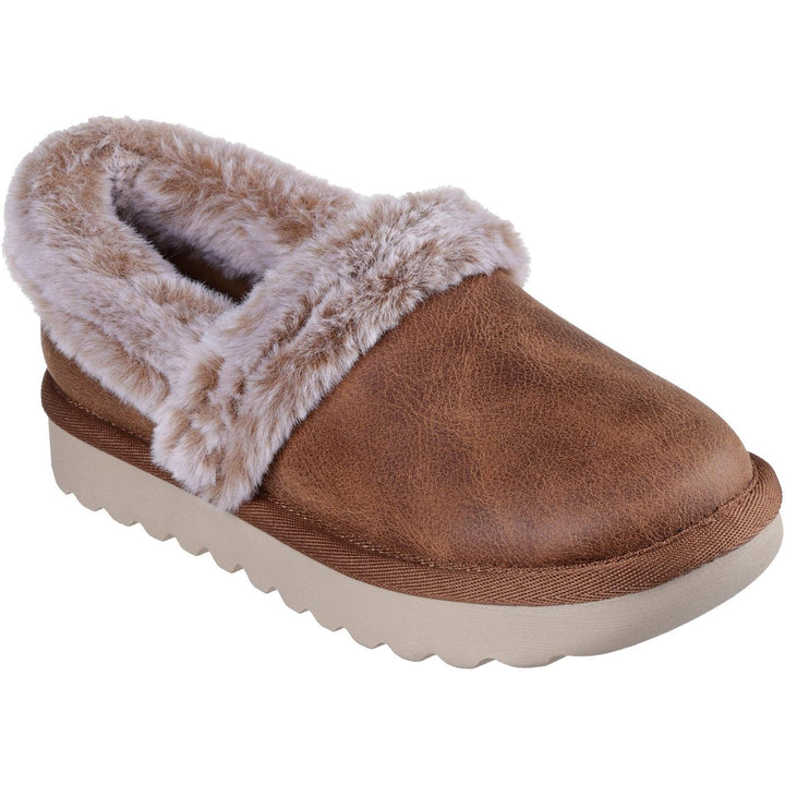 Women's Wide Fit Skechers 169027 Cozy Up Slippers in Black - Image 1