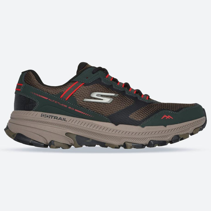 Men's Wide Fit Skechers 220754 Go Run Trail Altitude 2.0 Trainers in Olive/Black - Image 1