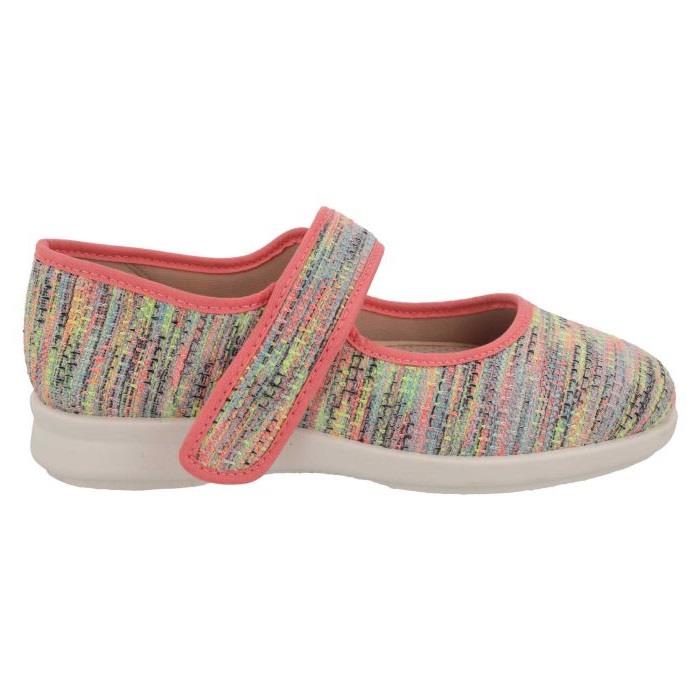 Women's Wide Fit DB Paloma Canvas Shoes in Blue / Multi Stretch - Image 1