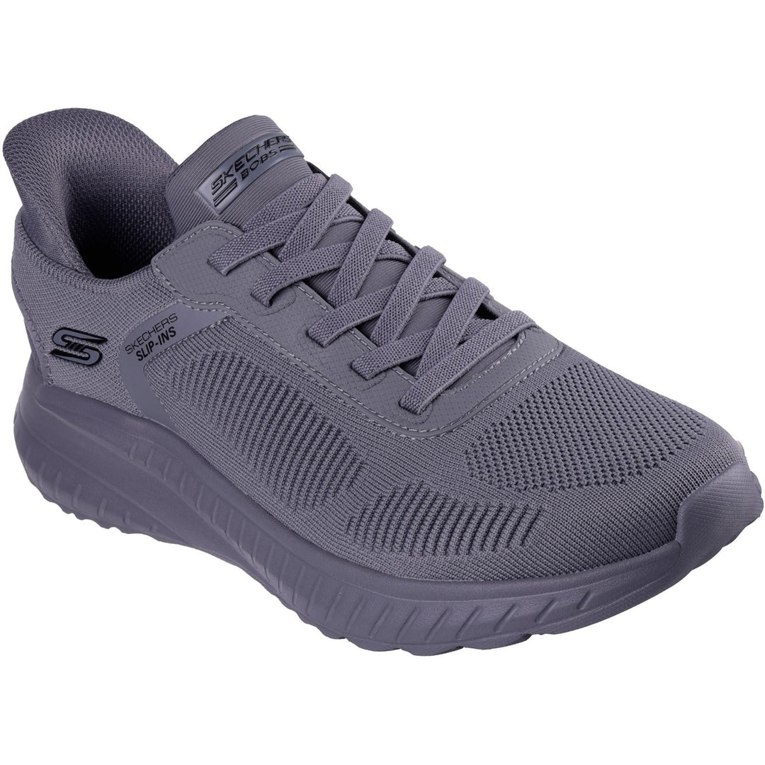 Men's Wide Fit Skechers Slip-ins 118312 Bobs Sport Squad Chaos Solid Step Trainers in Dark Grey - Image 8