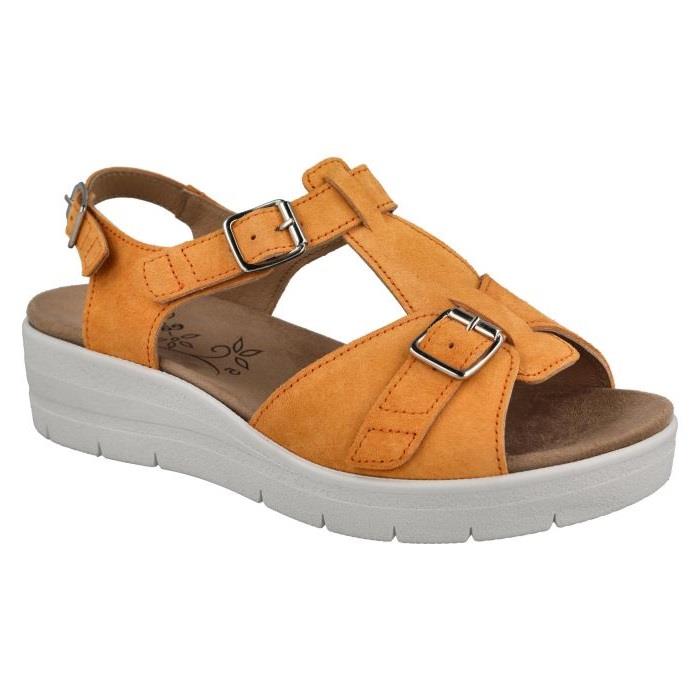 Women's Wide Fit DB Francesca Sandals in Blue Nubuck - Image 5