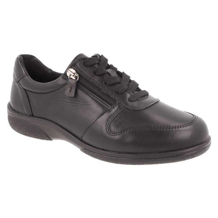 Women's Wide Fit DB Mollie Shoes in Black Leather - Image 1