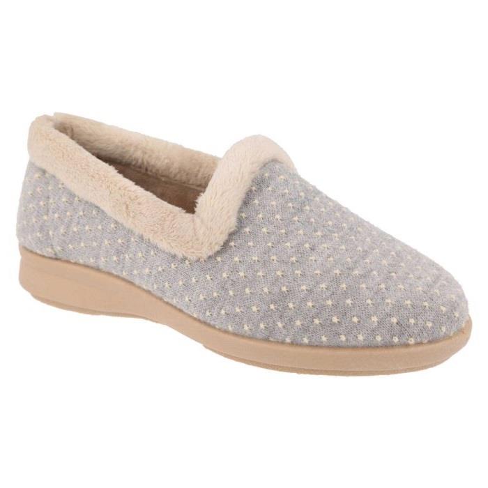 Women's Wide Fit DB Clover Slippers in Rose Star Stitched / Textile - Image 1