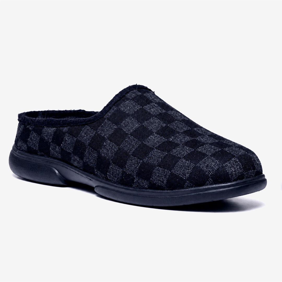 Men's Wide Fit Tredd Well Clarkson Mule Slippers in Black - Image 3
