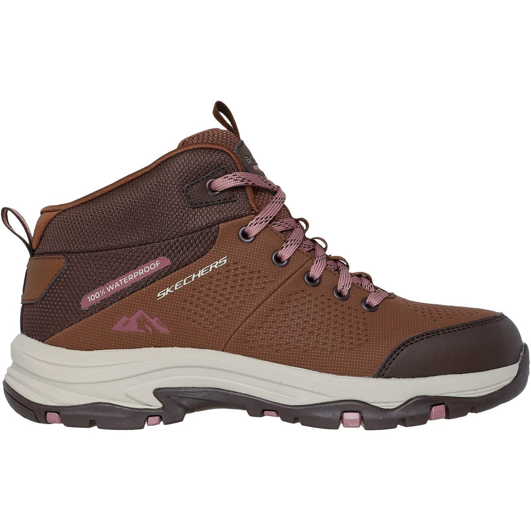 Women's Relaxed Fit Skechers 180005 Waterproof Trego Trail Destination Boots - Brown/Multi in Brown/Multi - Image 2