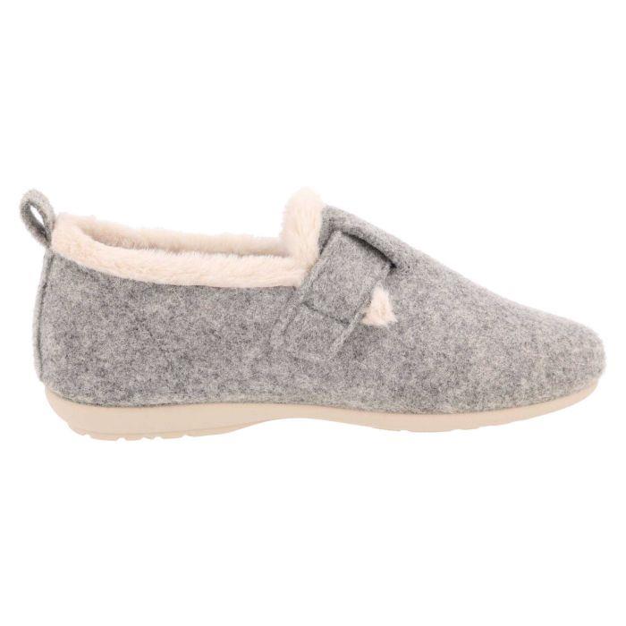 Women's Wide Fit DB Gracie Buckle Slippers in Navy Felt - Image 1