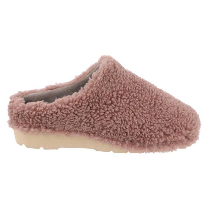 Women's Wide Fit DB Tatum Mule Slippers in Grey Fleece - Image 1