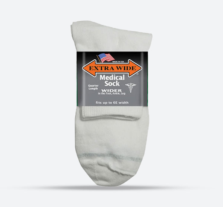 Mens Extra Wide 5820 Comfort Fit Quarter Medical Socks