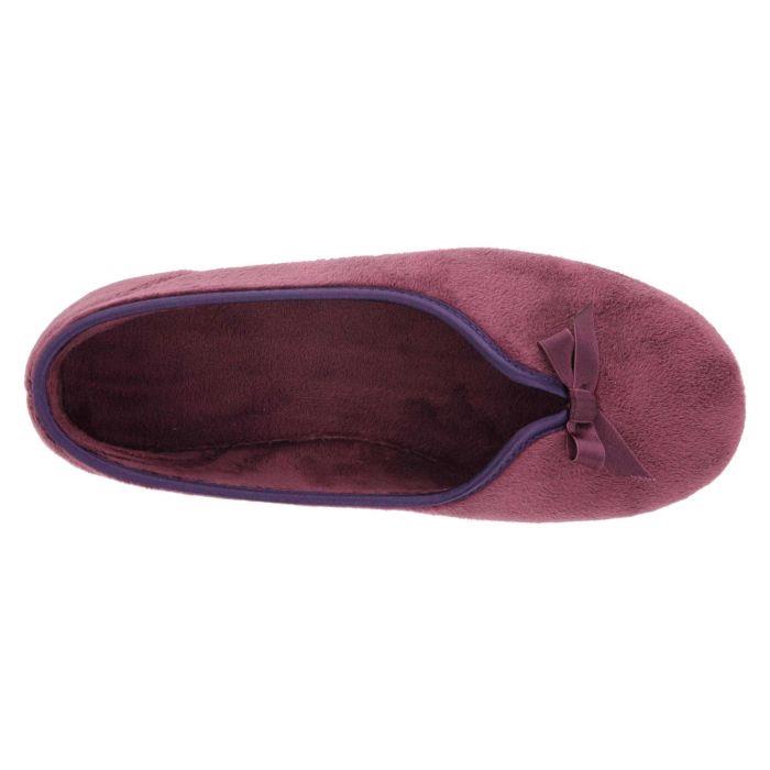 Women's Wide Fit DB Kayleigh Slippers in Mauve Velour - Image 1