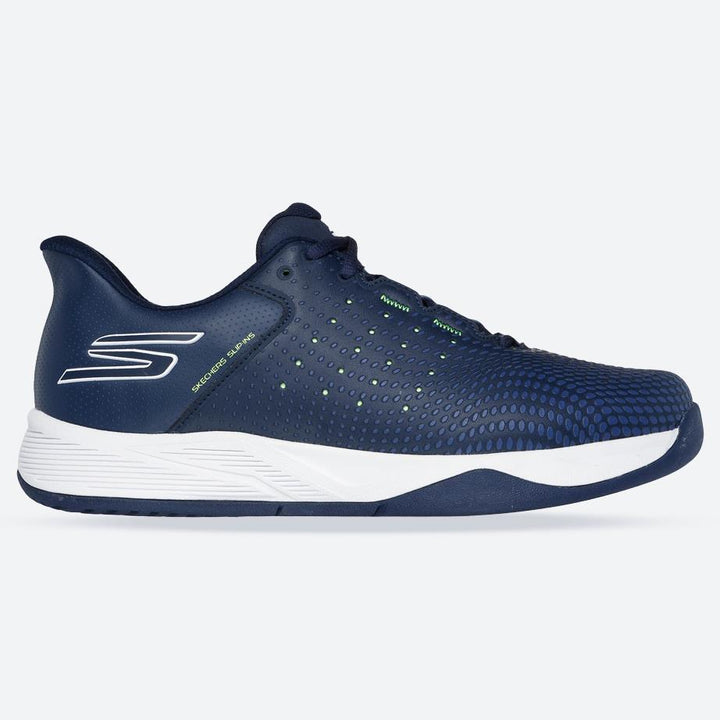 Men's Relaxed Fit Skechers 246101 Slip-ins Viper Court Reload Trainers in Navy/Yellow - Image 1