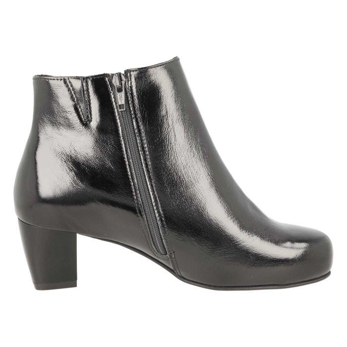 Women's Wide Fit DB Jeannie Heeled Boots in Black Nappa Leather - Image 1