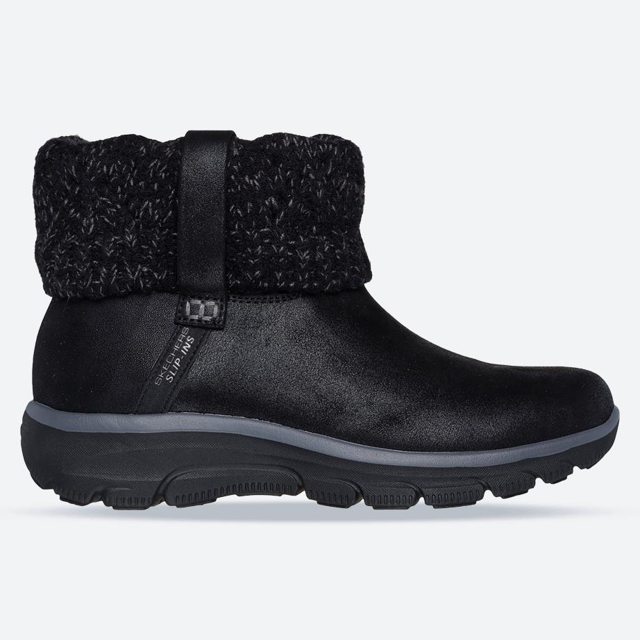 Women's Wide Fit Skechers 168033 Slip-ins Easy Going Cozy Weather 2 Boots