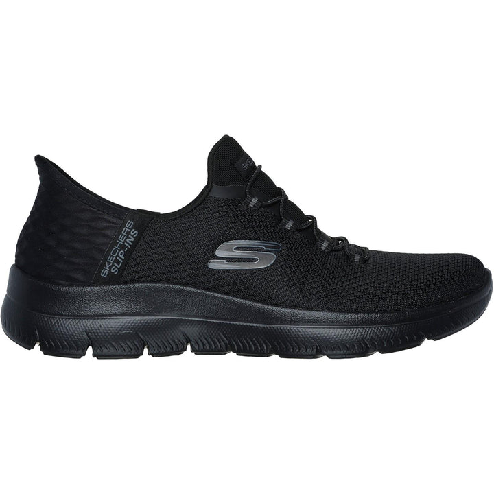 Women's Wide Fit Skechers 150123 Slip-ins Summits Diamond Dream Trainers - Black in Black - Image 1
