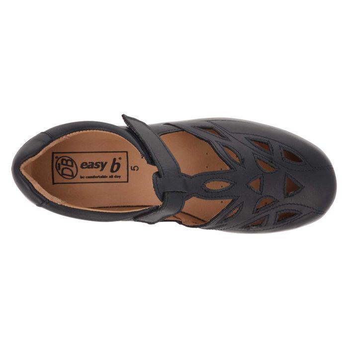 Women's Wide Fit DB Ayla Shoes in Navy Leather - Image 5