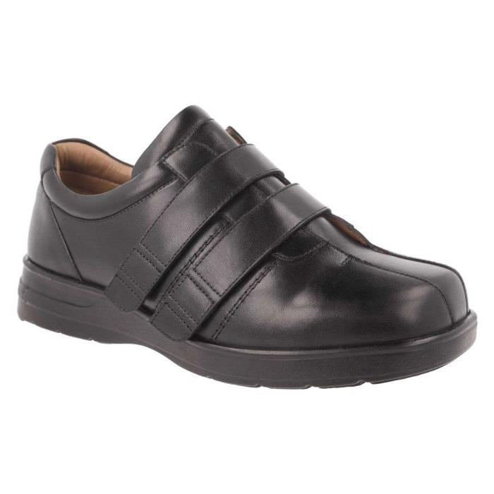 Men's Wide Fit DB Conrad Shoes in Black Leather - Image 3