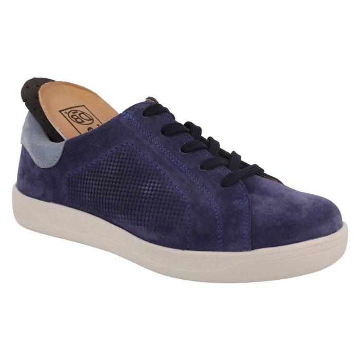 Women's Wide Fit DB Raya Bumper Pumps in Navy Suede - Image 4