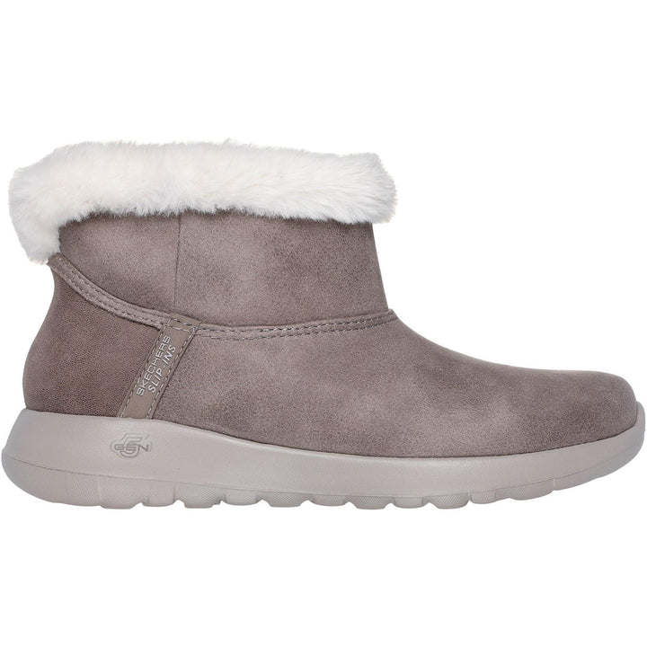 Women's Wide Fit Skechers 144800 Slip-ins On The Go Joy Cozy Dream Boots in Black - Image 1