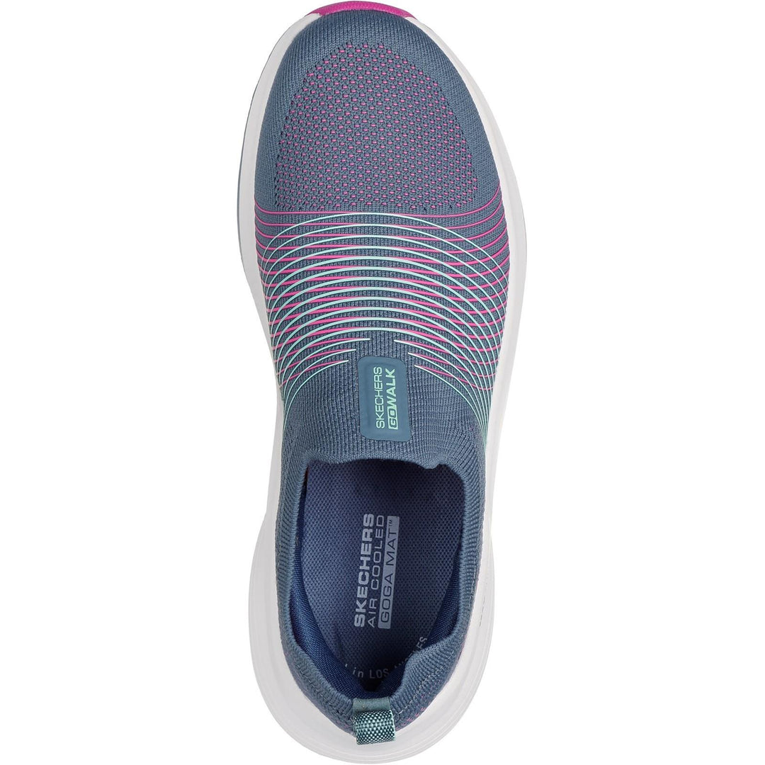 Women's Wide Fit Skechers 125052 Go Walk Max Walker Sally Trainers in Black/White - Image 10