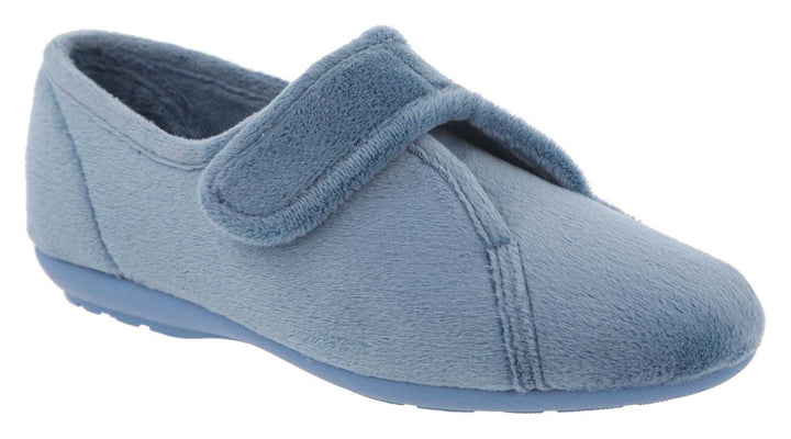 Women's Wide Fit DB Ivy Slippers in Black Velour - Image 1